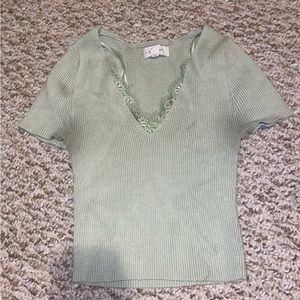 Pacsun Sage Green Lace Top